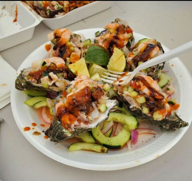 Ostiones preparados con ceviche
